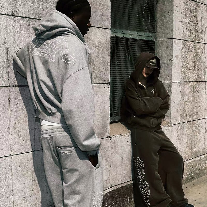 Badblood 'Gothic Script' Camo Baggy Sweatpants