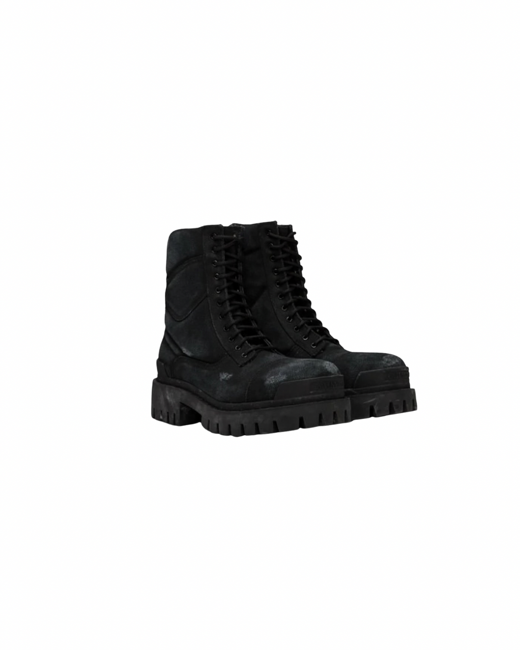 Balenciaga Strike Distressed Canvas Boots