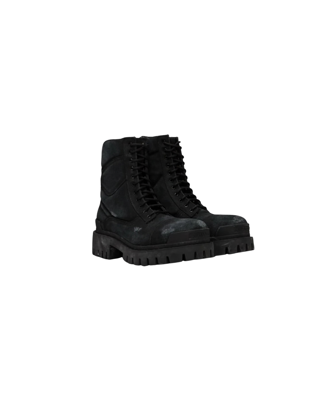 Balenciaga Strike Distressed Canvas Boots