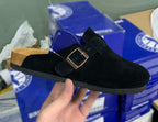 Birkenstock Boston Suede 'Taupe' Clogs