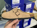 Birkenstock Boston Suede 'Taupe' Clogs