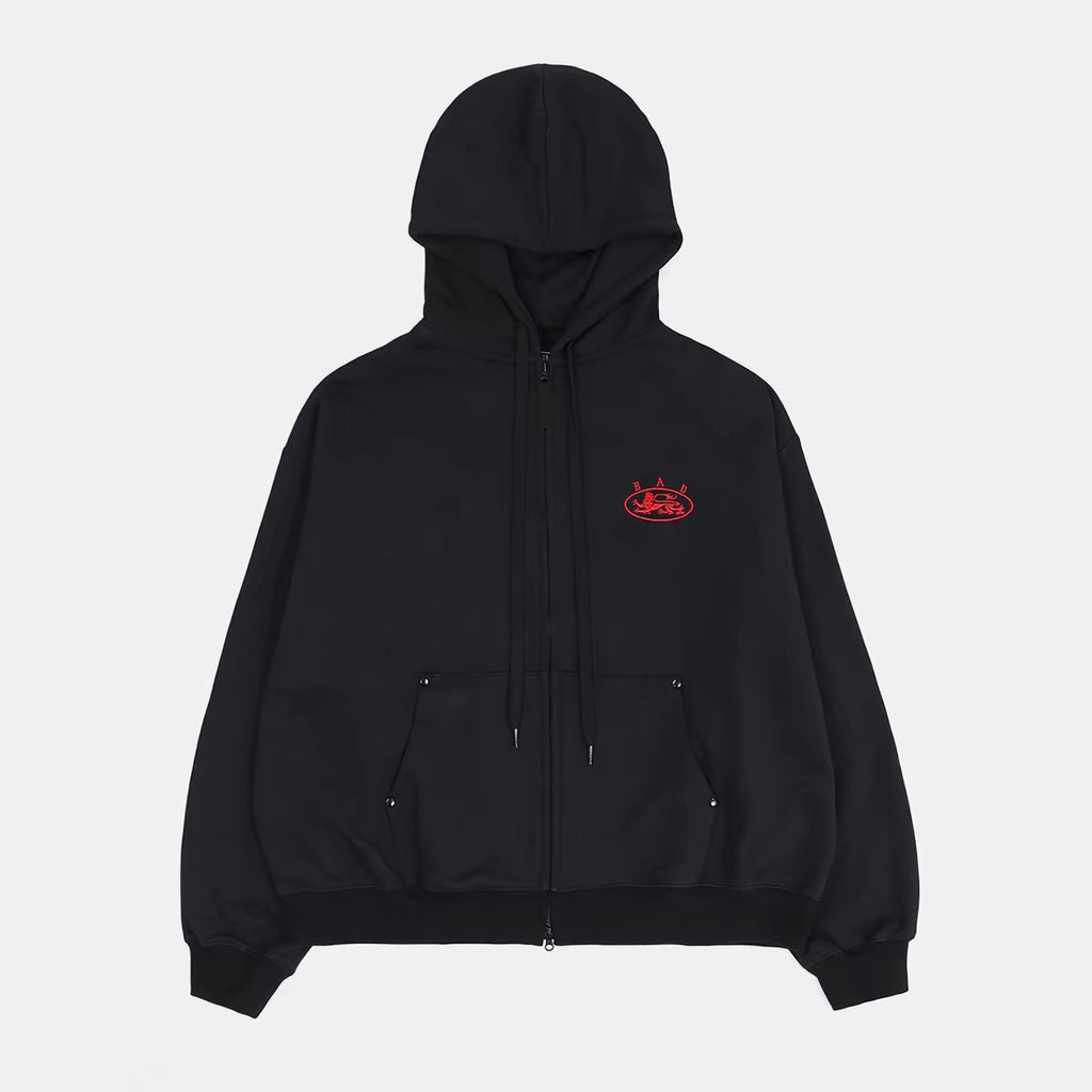 Badblood 'Gothic Crest' Camo Zip-Up Hoodie