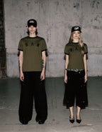 Badblood 'Gothic B.A.D' Olive Ringer Tee