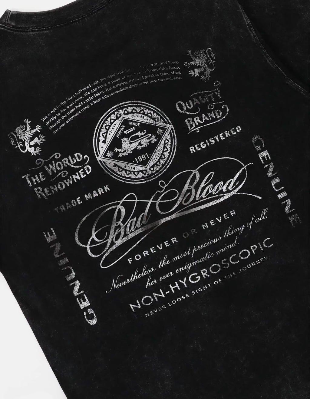 Badblood 'Script Logo' Acid Washed Tee