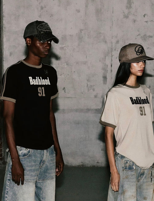 Badblood 'Varsity 91' Athletic Ringer Tee
