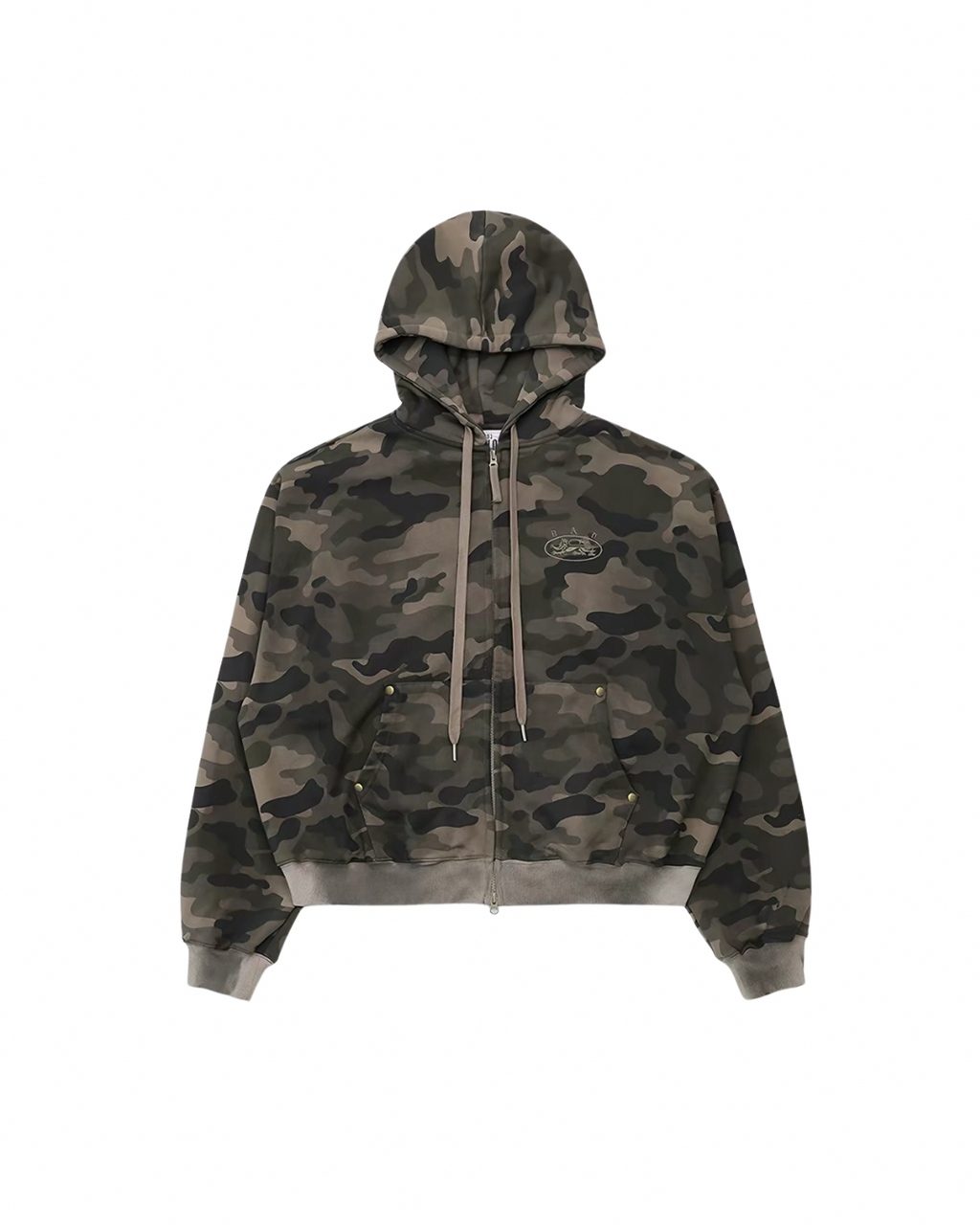 Badblood 'Gothic Crest' Camo Zip-Up Hoodie