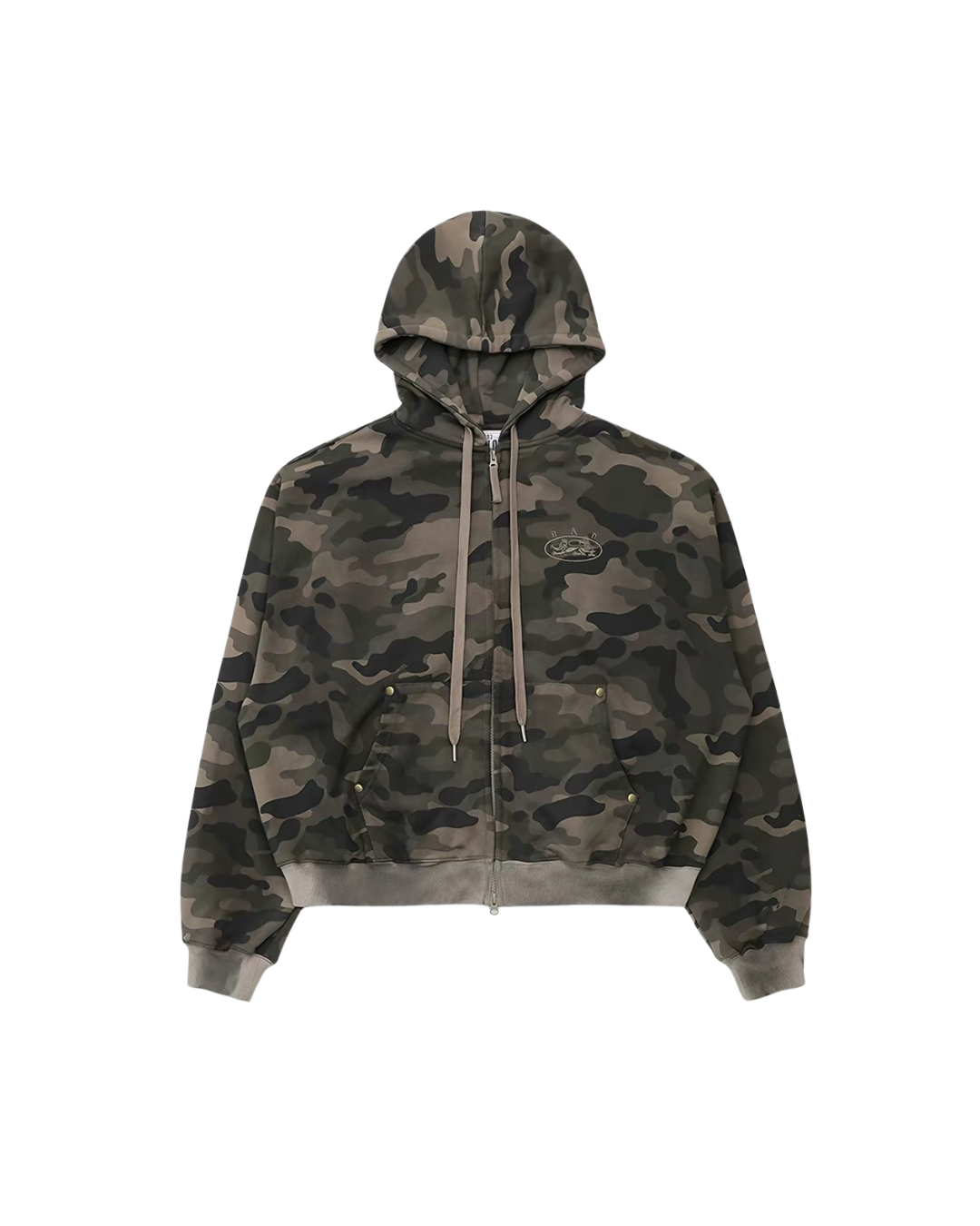 Badblood 'Gothic Crest' Camo Zip-Up Hoodie
