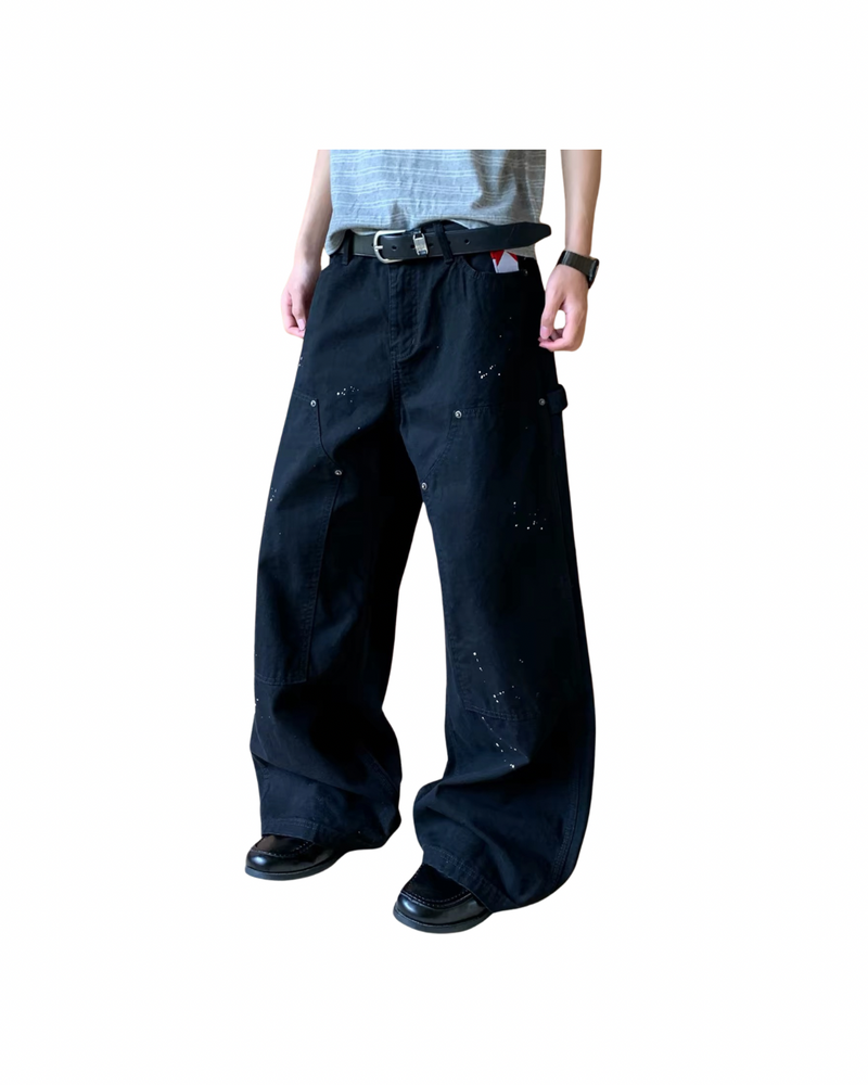 Archive 'Paint Splatter' Double-Knee Baggy Jeans