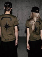 Badblood 'Gothic B.A.D' Olive Ringer Tee
