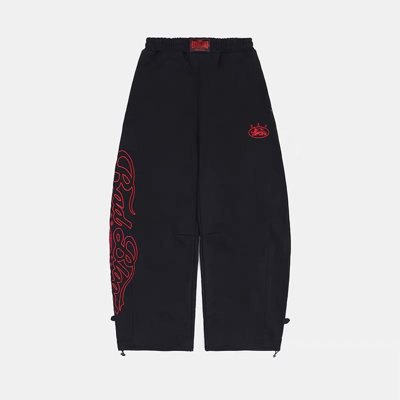 Badblood 'Gothic Script' Camo Baggy Sweatpants