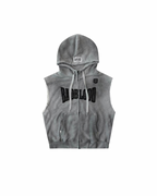 Badblood 'Distressed Edge' Sleeveless Zip-Up Hoodie
