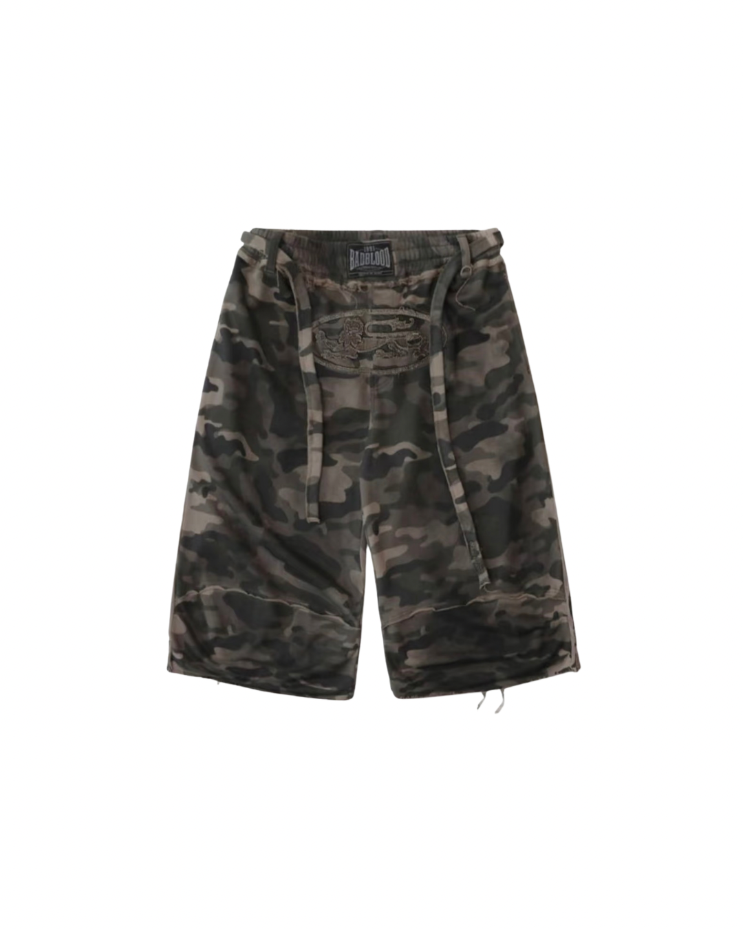 Badblood 'Gothic Crest' Camo Sweat Shorts