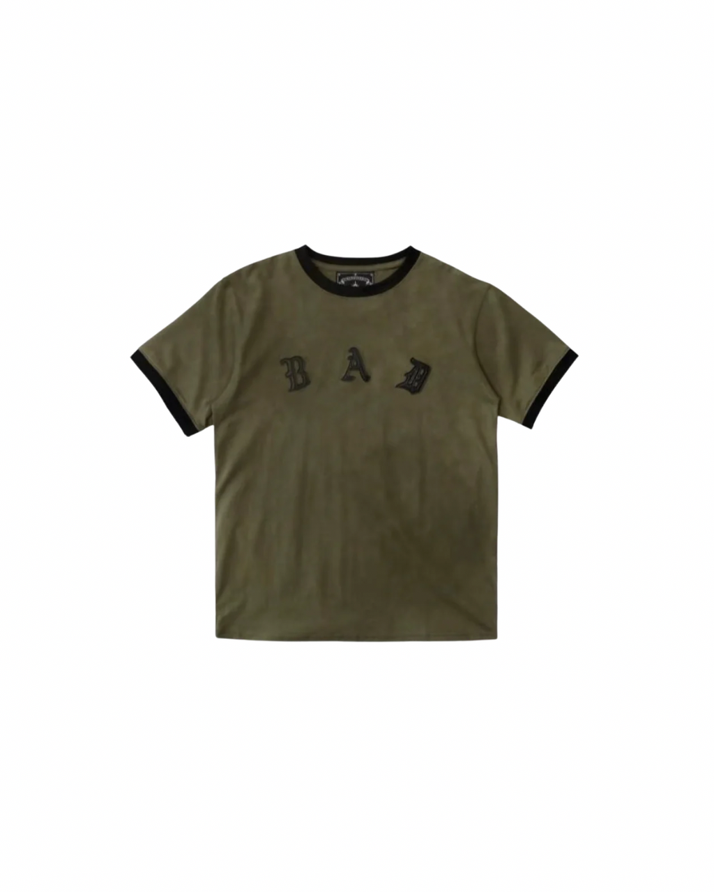 Badblood 'Gothic B.A.D' Olive Ringer Tee