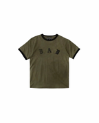 Badblood 'Gothic B.A.D' Olive Ringer Tee