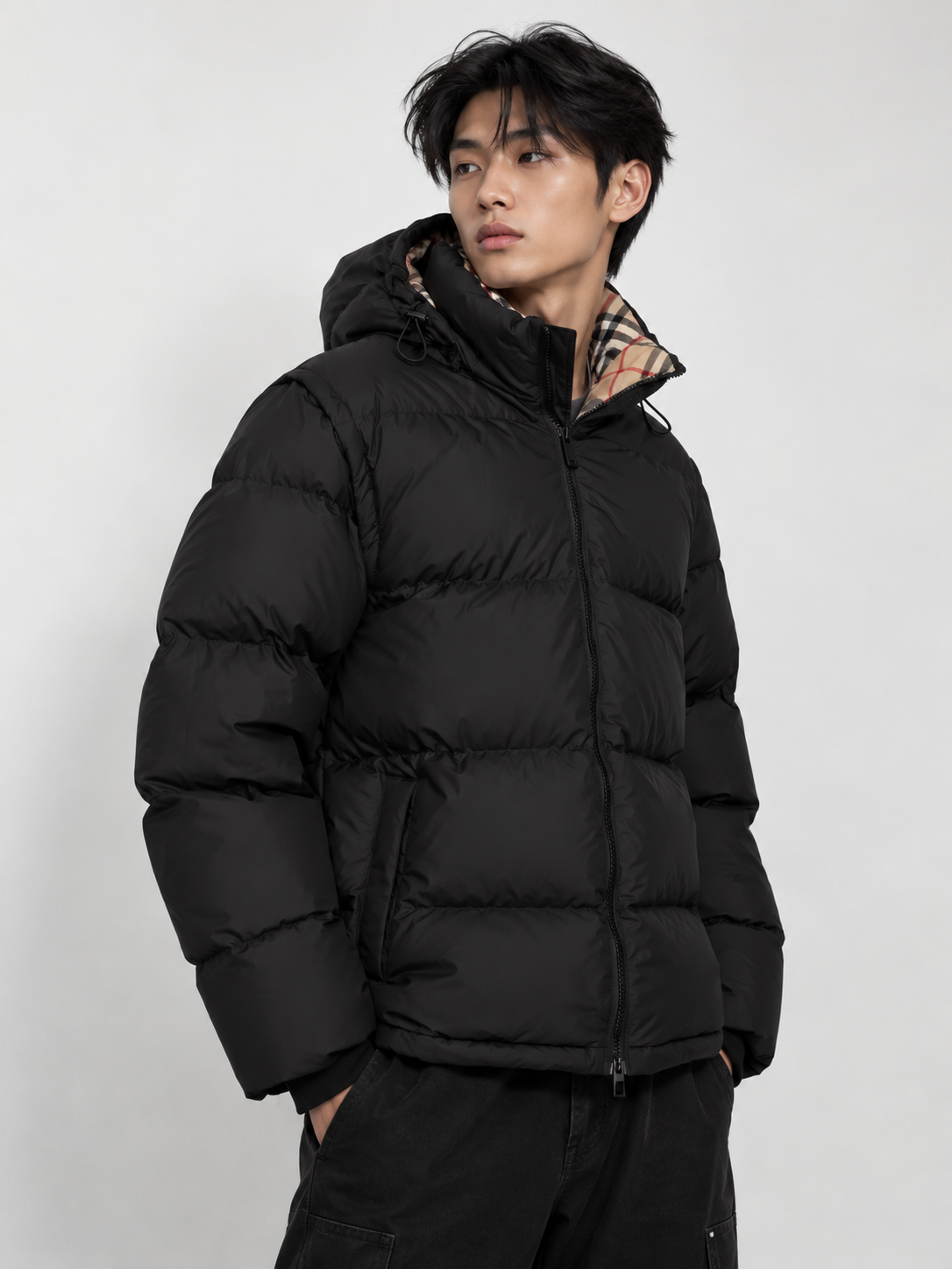 Burberry Check-Lined Puffer Jacket