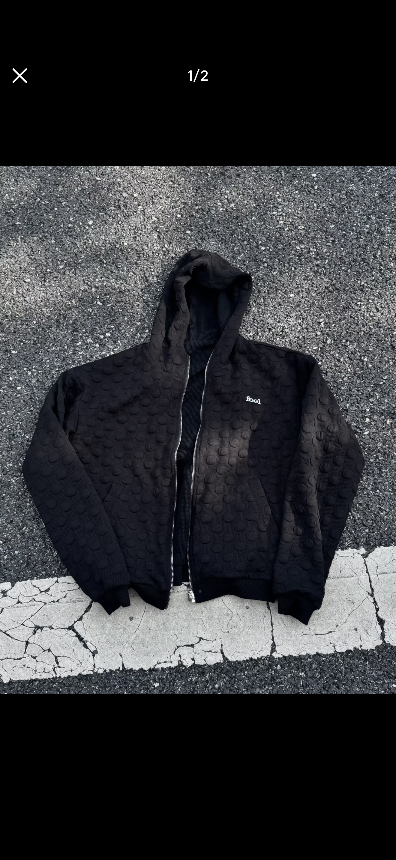 Feel 'Bubble Textured' Full-Zip Hoodie