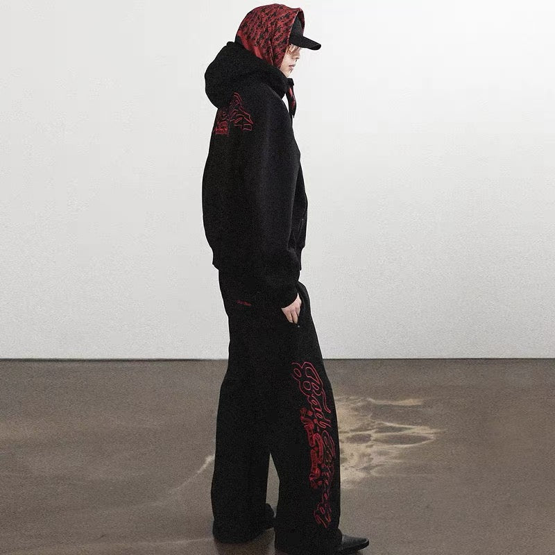 Badblood 'Gothic Crest' Camo Zip-Up Hoodie