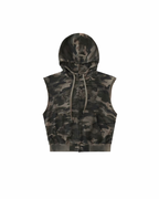 Badblood 'Distressed Edge' Sleeveless Zip-Up Hoodie