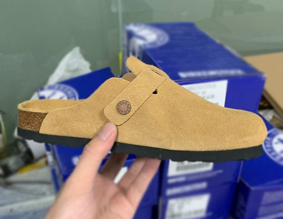 Birkenstock Boston Suede 'Taupe' Clogs