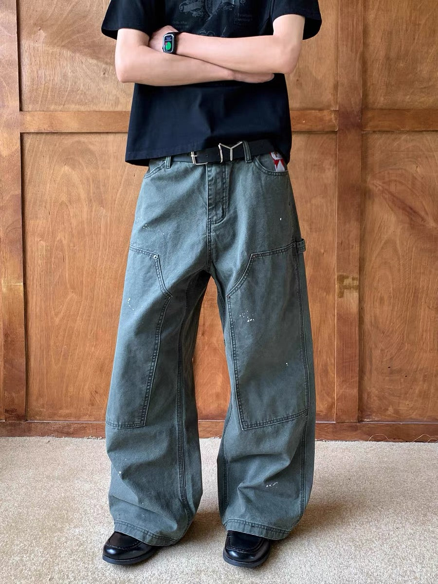 Archive 'Paint Splatter' Double-Knee Baggy Jeans