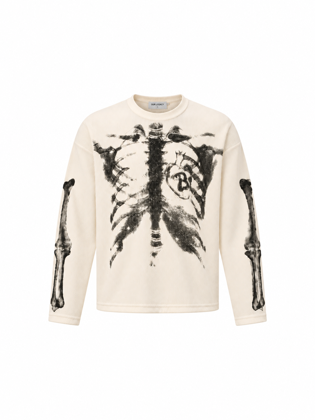 Distressed X-Ray Skeleton Thermal Long Sleeve