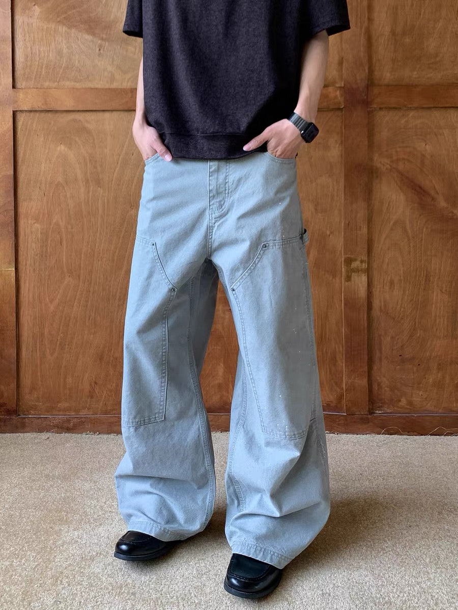 Archive 'Paint Splatter' Double-Knee Baggy Jeans