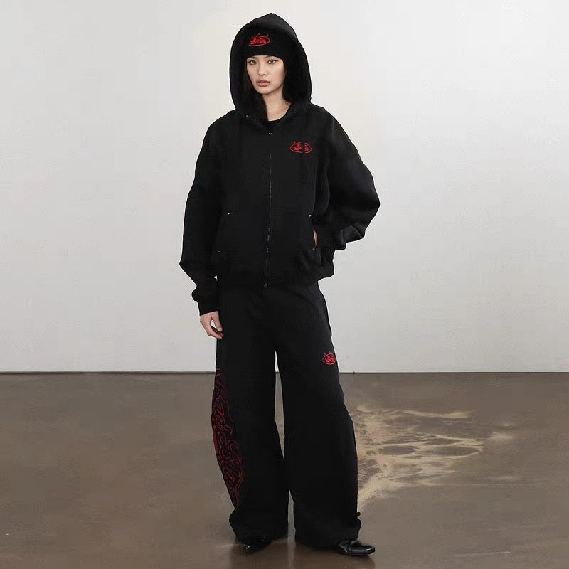 Badblood 'Gothic Crest' Camo Zip-Up Hoodie
