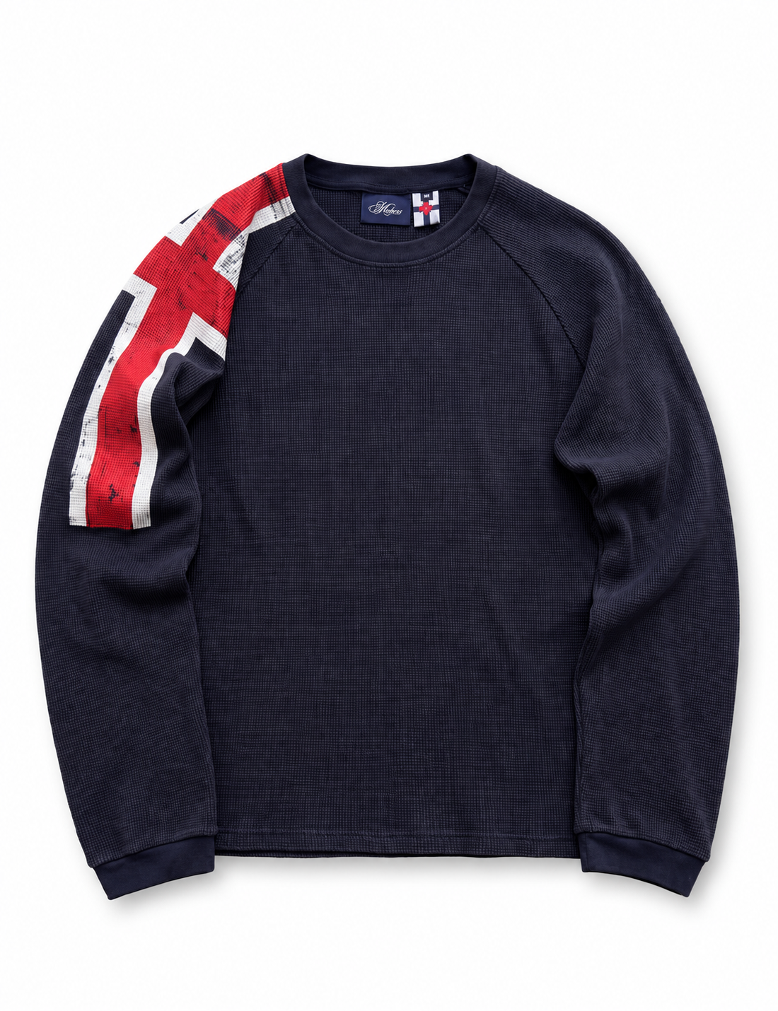 Cross Graphic Waffle-Knit Raglan