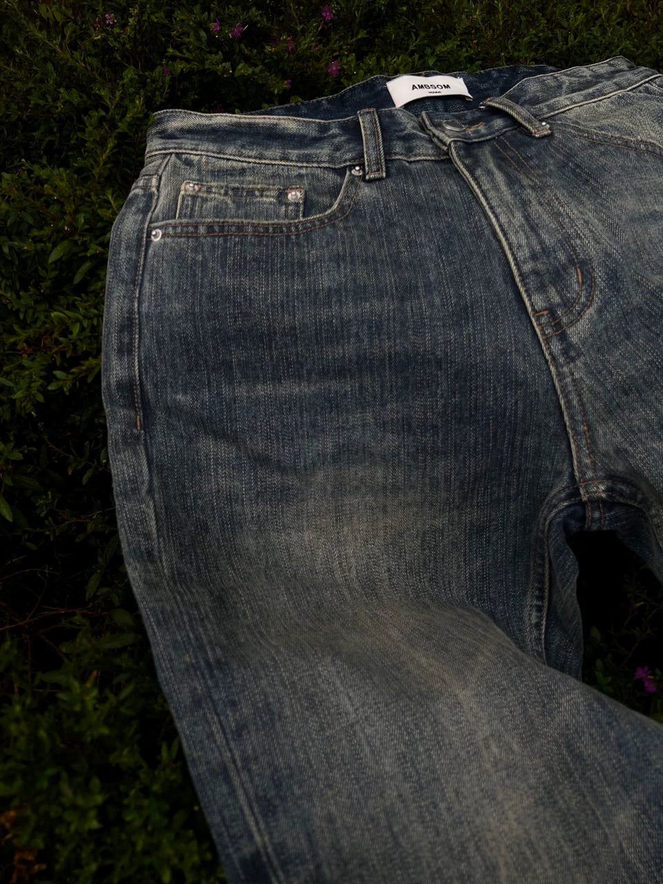 Washed Pattern Bootcut Denim