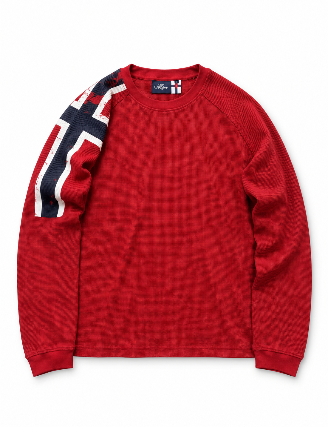 Cross Graphic Waffle-Knit Raglan