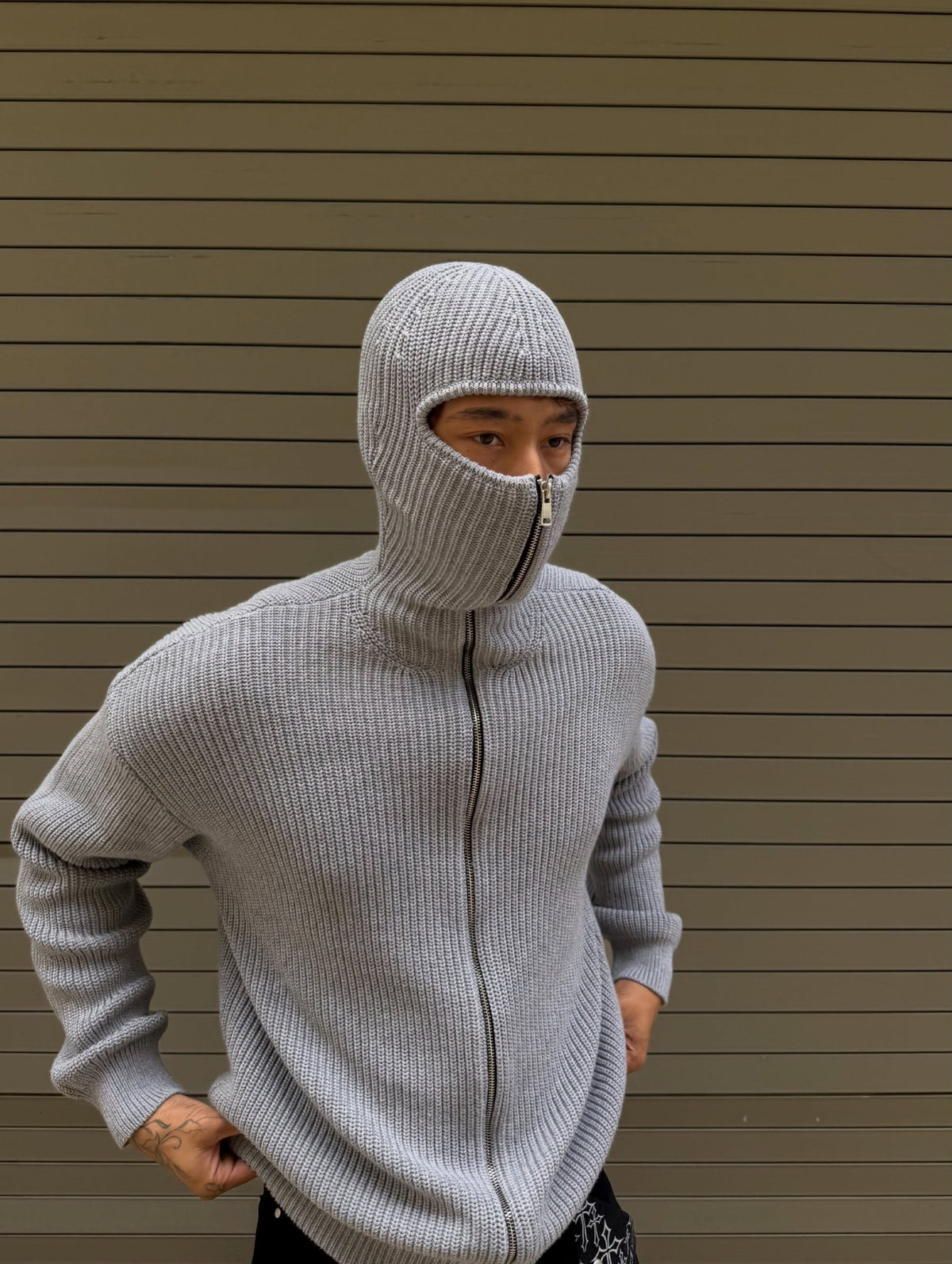 VOID ZIP Balaclava Knit Zip-Up