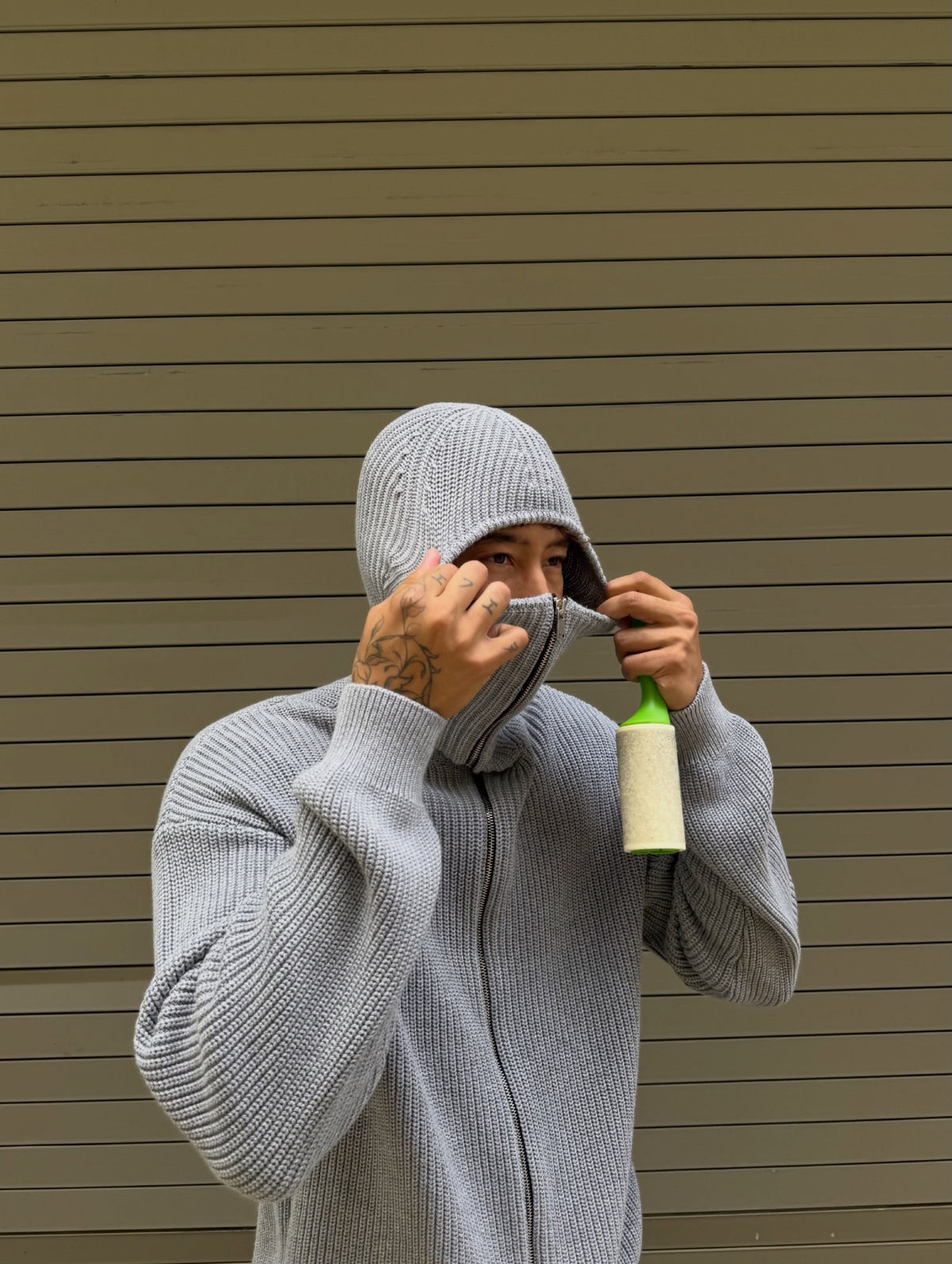 VOID ZIP Balaclava Knit Zip-Up